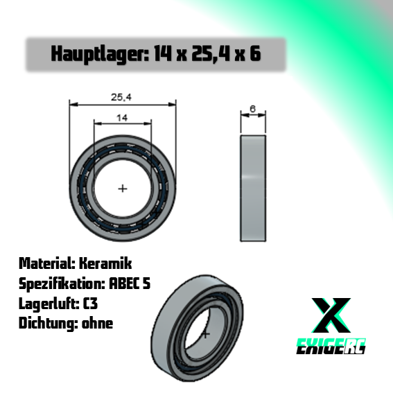 OS Max & OS Speed Hauptlager 14x25,4x6